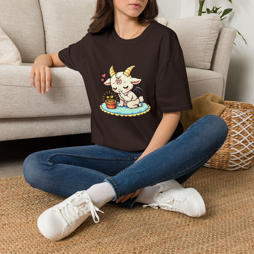 Cute Occult Baby Baphomet – Kawaii Little Bphomet Graphic Tee, Unisex Softstyle T-Shirt