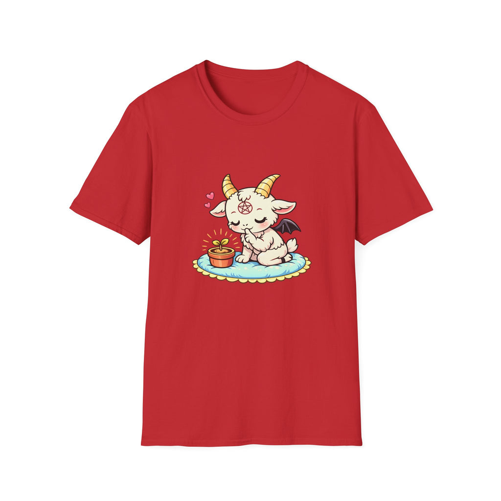 Cute Occult Baby Baphomet – Kawaii Little Bphomet Graphic Tee, Unisex Softstyle T-Shirt