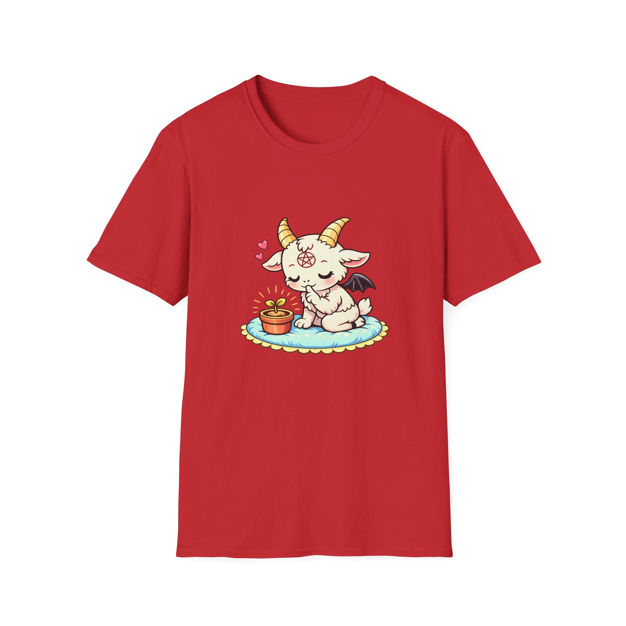 Cute Occult Baby Baphomet – Kawaii Little Bphomet Graphic Tee, Unisex Softstyle T-Shirt